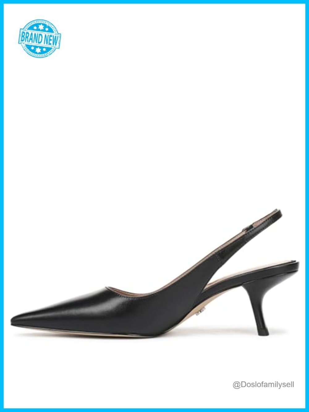 Slingback Kitten Heel Pumps Snip Toe Leather Dress Shoes